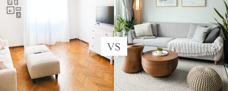 Pokój bez dywanu vs. pokój z dywanem